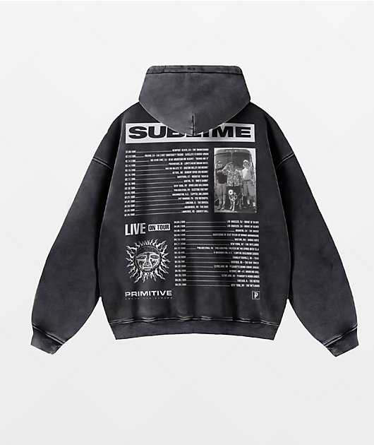 Primitive x Sublime Rise Black Wash Heavyweight Zip Hoodie