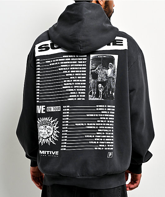 Primitive x Sublime Rise Black Wash Heavyweight Zip Hoodie