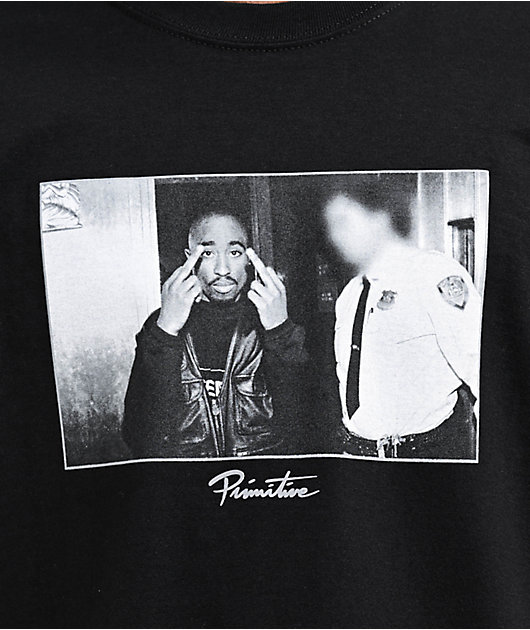 Primitive x Tupac Icon Black T-Shirt | Zumiez