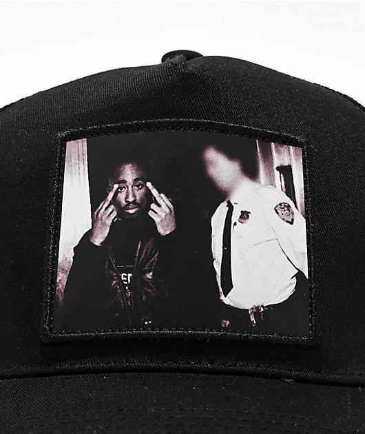 Primitive x Tupac Icon Black Trucker Hat | Zumiez