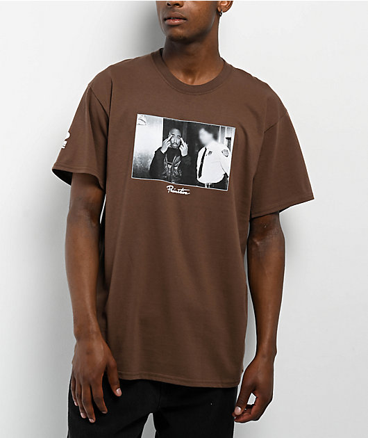 PRIMITIVE X 2PAC ONE TEE BROWN XLサイズ Primitive Tupac One Graphic Mens Short Sleeve Shirt Brown