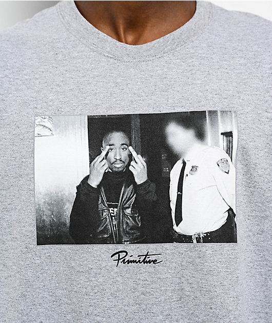 Primitive x Tupac Icon Grey T-Shirt