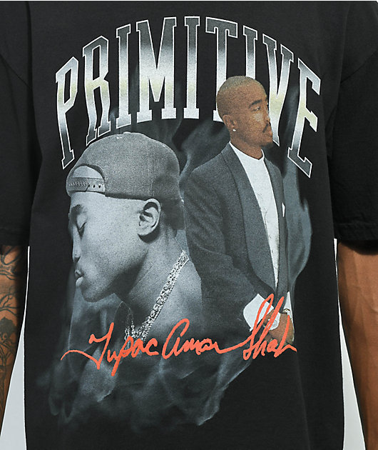 Hovedgade klaver plus Primitive x Tupac Legend Black Heavyweight T-Shirt