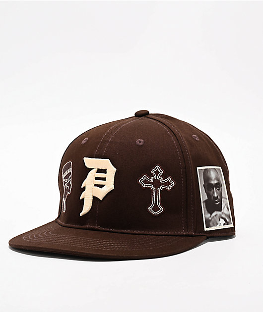 Primitive x Tupac Royalty Brown Snapback Hat Zumiez
