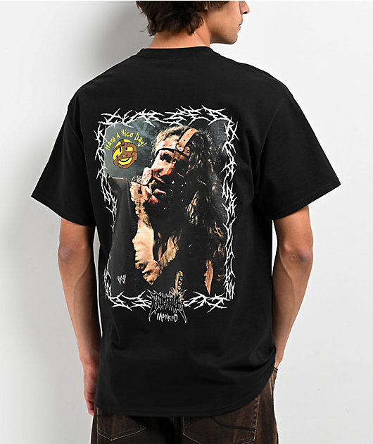 Primitive x WWE Mankind Black T-Shirt Zumiez