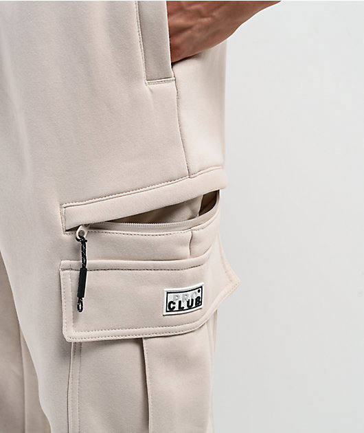 Pro Club Beige Cargo Sweatpants