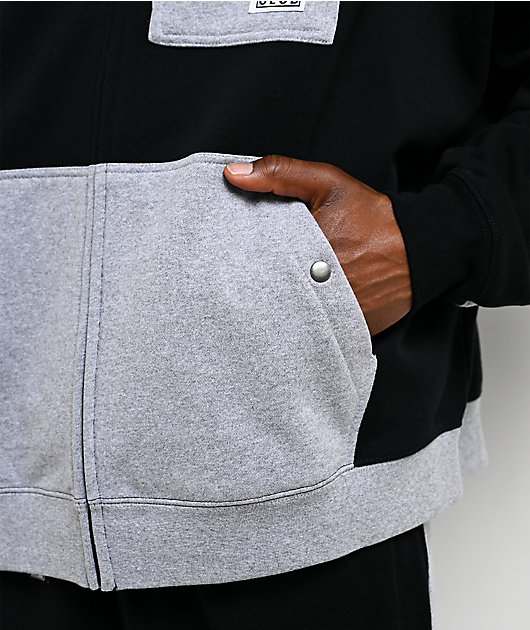 Pro Club Color Block Black & Grey Heavyweight Zip Hoodie