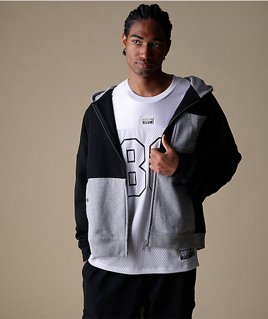 Pro Club Color Block Black & Grey Heavyweight Zip Hoodie