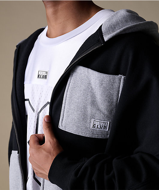 Pro Club Color Block Black & Grey Heavyweight Zip Hoodie