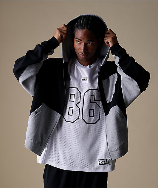 Pro Club Color Block Black & Grey Heavyweight Zip Hoodie