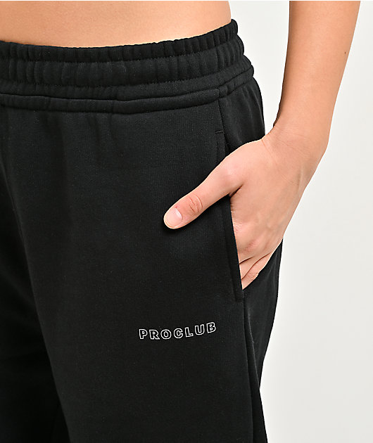 Pro Club Cuffed Black Loose Jogger Sweatpants