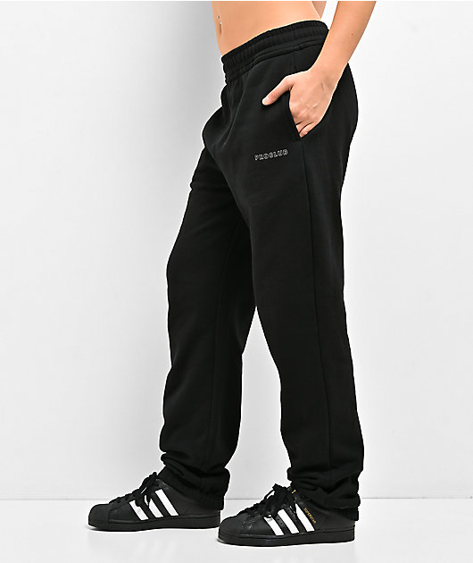 Pro Club Cuffed Black Loose Jogger Sweatpants