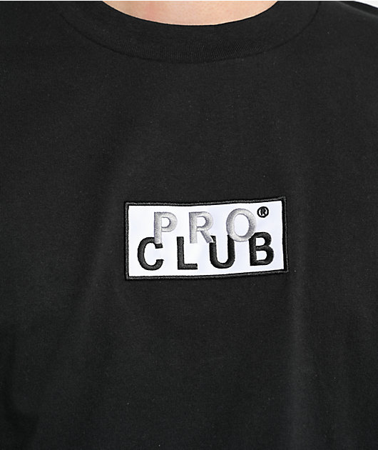 【PRO CLUB】★Tシャツ★ Embroidered Logo Long Sleeve T-Shirt Pro Club Embroidered Box Logo Black Long Sleeve T-Shirt | Zumiez