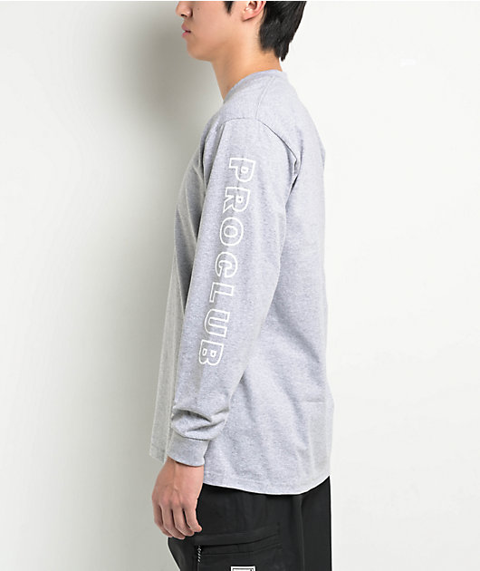 【PRO CLUB】★Tシャツ★ Embroidered Logo Long Sleeve T-Shirt Pro Club Embroidered Box Logo Black Long Sleeve T-Shirt | Zumiez