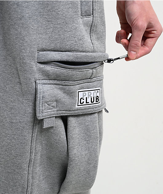Pro Club Grey Heavyweight Cargo Sweatpants