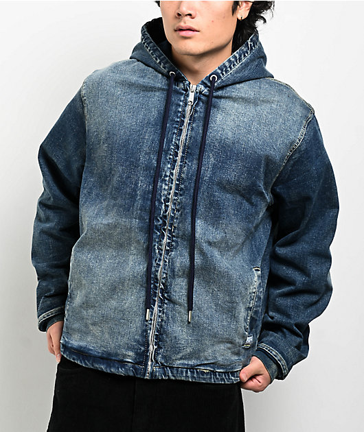 Pro Club Heavyweight Dark Stonewash Blue Denim Zip Jacket | Zumiez