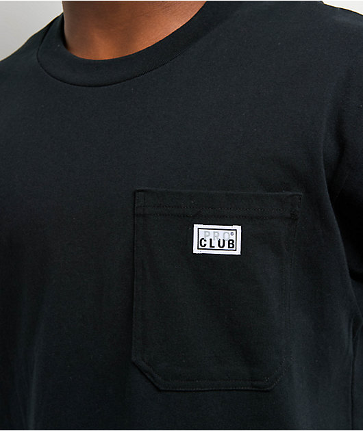 Pro Club Heavyweight Pocket Black T-Shirt