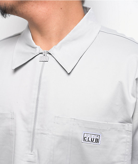 Pro Club Heavyweight Silver Half Zip Work Shirt | Zumiez
