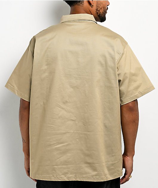 Pro Club Khaki Quarter Zip Work Shirt