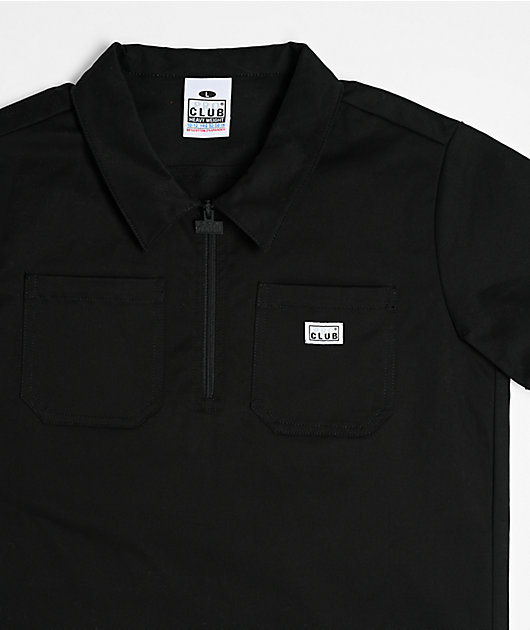 Pro Club Kids Black Woven Quarter Zip Work Shirt | Zumiez