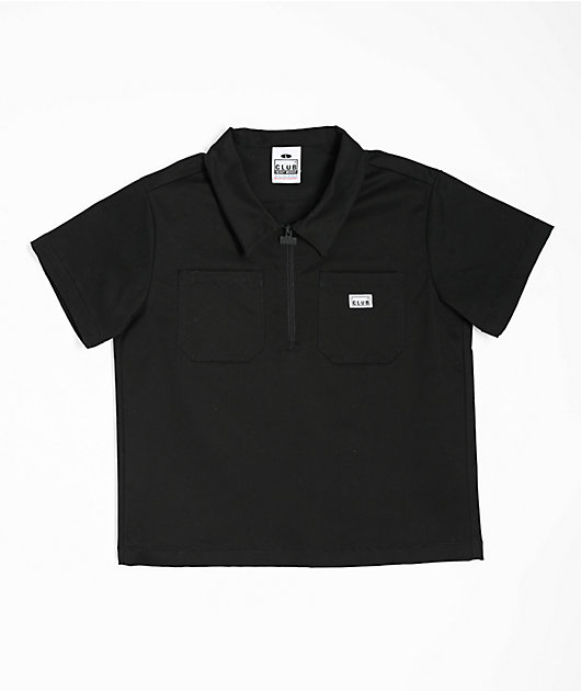 Pro Club Kids Black Woven Quarter Zip Work Shirt | Zumiez
