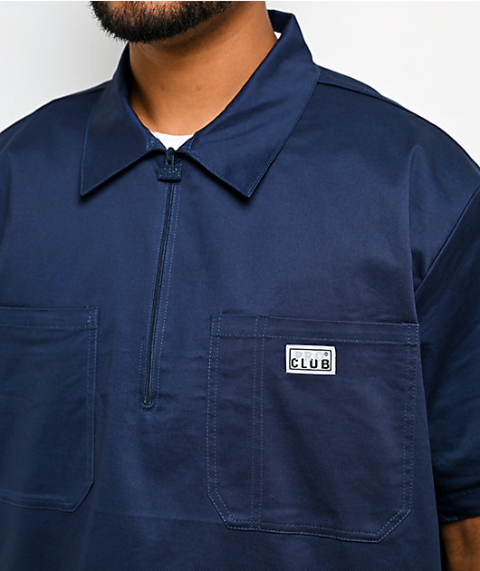 Pro Club Navy Quarter Zip Work Shirt