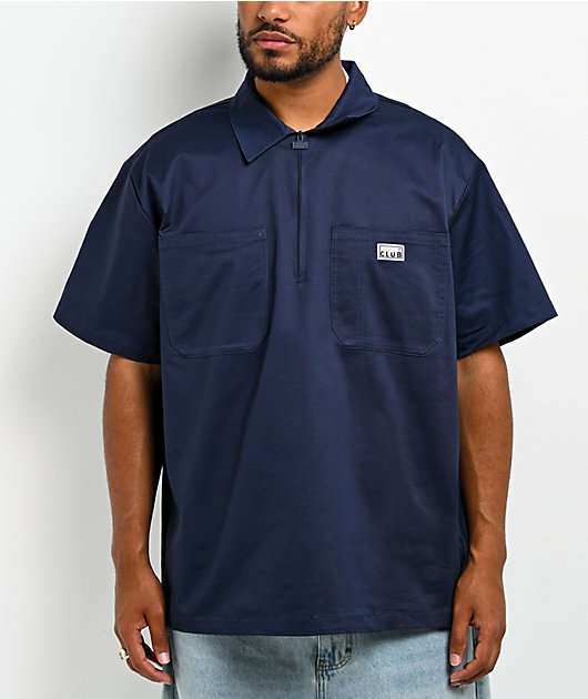 Pro Club Navy Quarter Zip Work Shirt