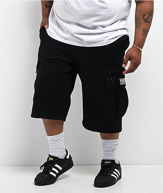 Pro Club OG Black Heavyweight Cargo Sweat Shorts
