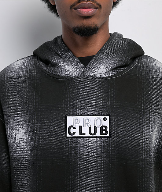 Pro Club Ombre Box Logo Heavyweight Grey & Black Hoodie | Zumiez