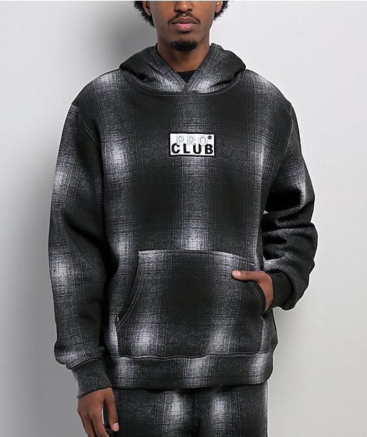 Pro Club Ombre Box Logo Heavyweight Grey & Black Hoodie | Zumiez