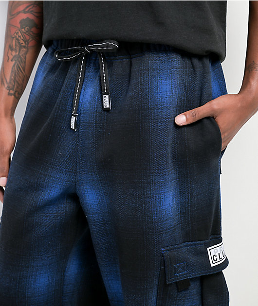 Pro Club Ombre Heavyweight Blue & Black Cargo Sweatpants
