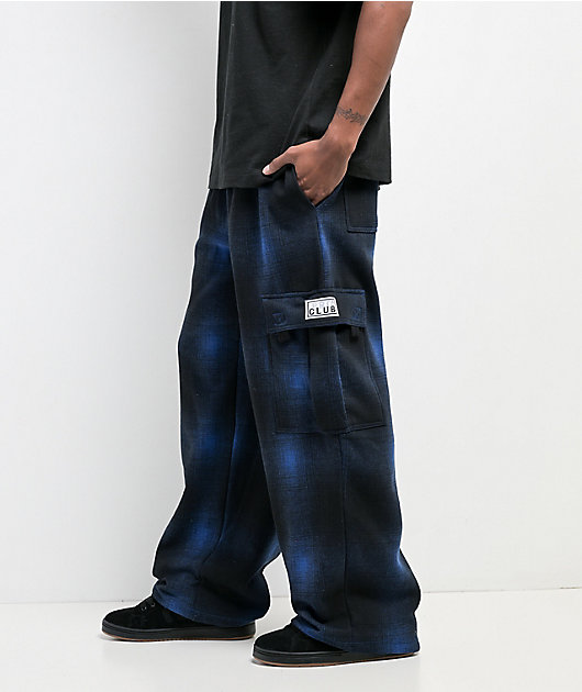 Pro Club Ombre Heavyweight Blue & Black Cargo Sweatpants