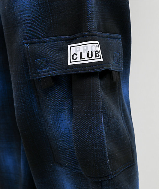 Pro Club Ombre Heavyweight Blue & Black Cargo Sweatpants