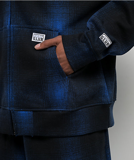 Pro Club Ombre Heavyweight Blue Black Zip Hoodie