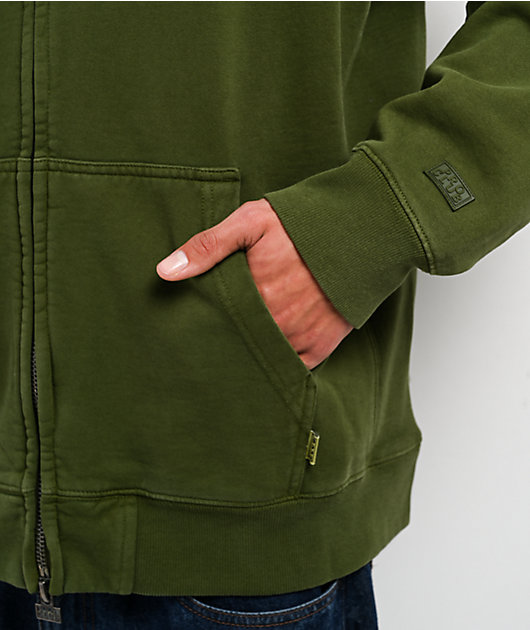 Pro Club Vintage Green Zip Hoodie