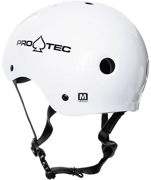 Pro-Tec Classic White Gloss Skateboard Helmet