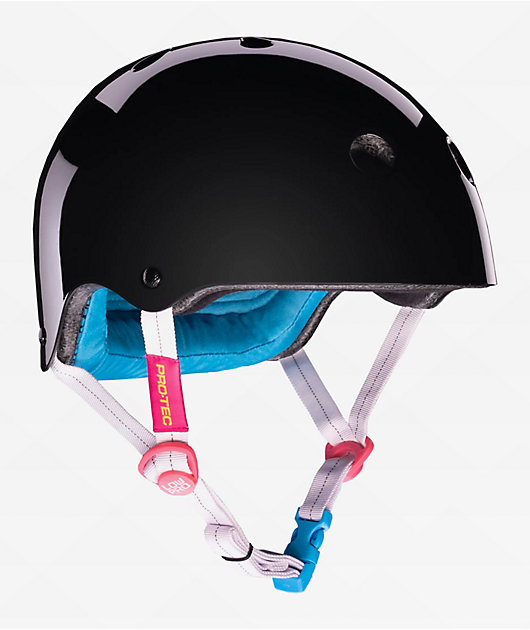 Pro-Tec x Santa Cruz Low Pro Certified Gloss Black Skateboard Helmet