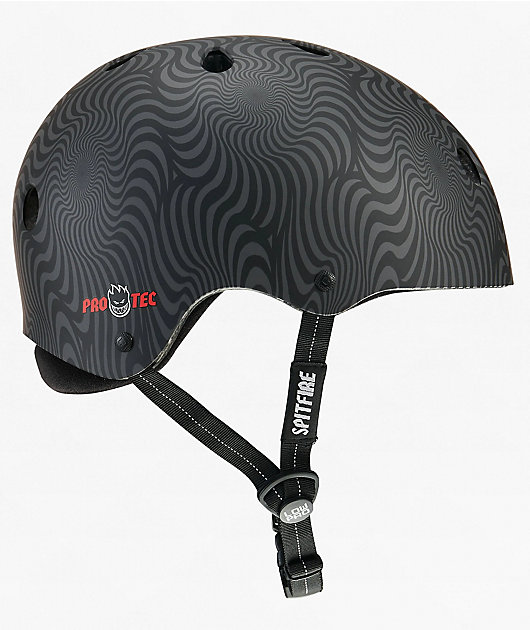 Pro-Tec x Spitfire Low Pro Certified Black Swirl Skateboard Helmet