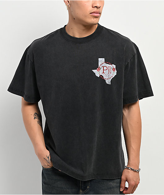 Professional Bull Riders Texan Roses Black Wash T-Shirt