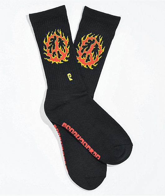 Psockadelic Flame Peace calcetines negros