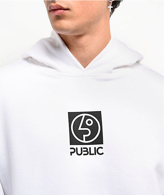 Public Box Logo White Hoodie | Zumiez