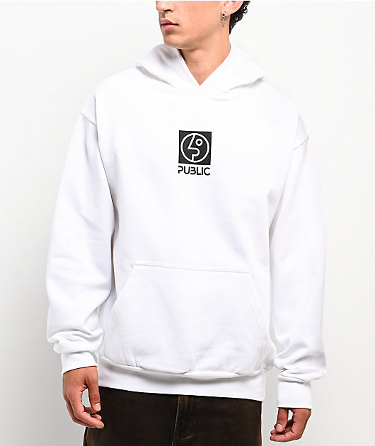 Public Box Logo White Hoodie | Zumiez