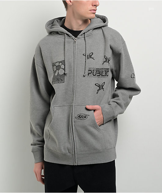 Public Sum Grey Zip Hoodie | Zumiez