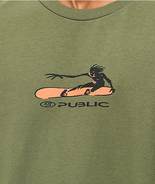 Public Tweaked Army Green Long Sleeve T-Shirt