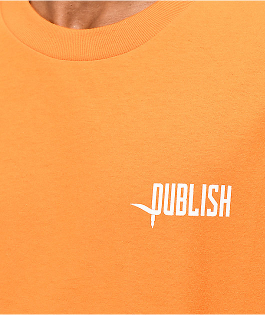 orange tee shirt