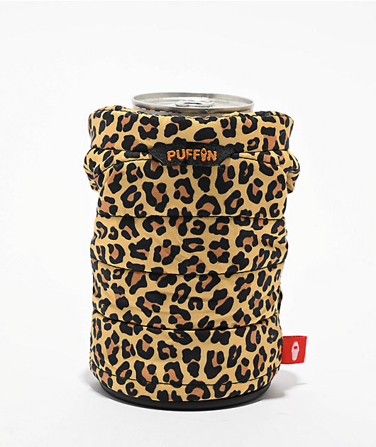 Puffin The Puffy Vest Leopard Can Cooler