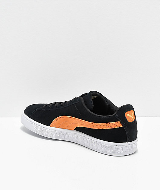 puma suede black and orange