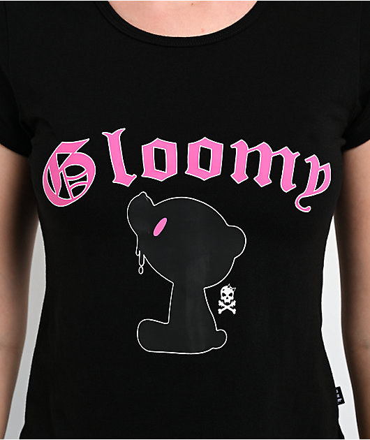 Punx N Kisses x Gloomy Bear Doomed Black Crop T-Shirt