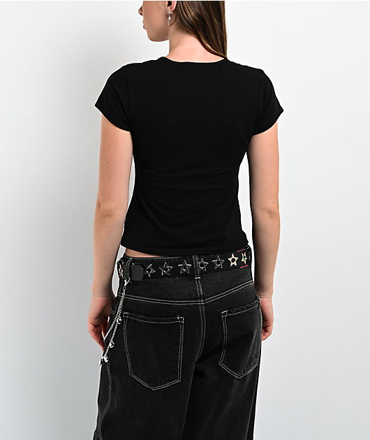 Punx N Kisses x Gloomy Bear Doomed Black Crop T-Shirt