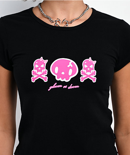 Punx N Kisses x Gloomy Bear Gloom N’Doom Black Crop T-Shirt